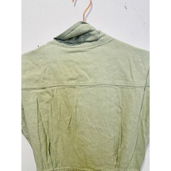 LAUREN RALPH LAUREN Green Linen Blend Notched Lapels Utility Jumpsuit size 8 - Picture 11 of 15